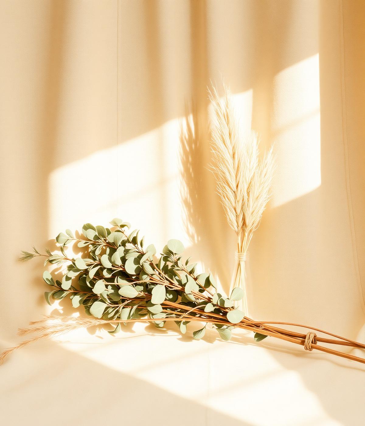 Soft botanical still life in warm natural light